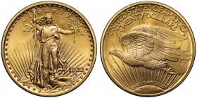 MS62 USA, gold Twenty Dollars or Double Eagle, 1922, Liberty standing holding torch and olive wreath, date to right, ring of stars at peripheries, rev...