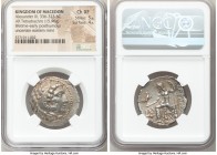 MACEDONIAN KINGDOM. Alexander III the Great (336-323 BC). AR tetradrachm (28mm, 15.96 gm, 12h). NGC Choice XF 5/5 - 4/5. Uncertain mint in Lycaonia. H...