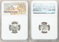 MACEDONIAN KINGDOM. Alexander III the Great (336-323 BC). AR drachm (18mm, 4.08 gm, 11h). NGC Choice AU 5/5 - 5/5. Posthumous issue of Abydus, ca. 310...