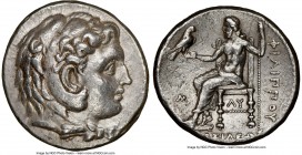 MACEDONIAN KINGDOM. Philip III Arrhidaeus (323-317 BC). AR tetradrachm (26mm, 17.19 gm, 4h). NGC XF 5/5 - 3/5, brushed. Lifetime issue of Babylon, ca....