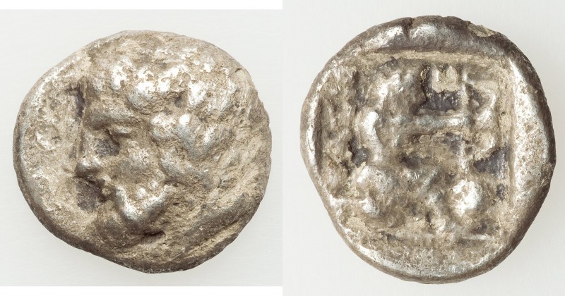 THRACIAN ISLANDS. Thasos. Ca. 400-335 BC. AR drachm (17mm, 3.89 gm, 9h). About V...
