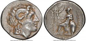 THRACIAN KINGDOM. Lysimachus (305-281 BC). AR tetradrachm (30mm, 16.61 gm, 12h). NGC VF 5/5 - 2/5, Fine Style. Lampsacus, 297/6-282/1 BC. Diademed hea...