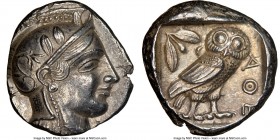 ATTICA. Athens. Ca. 440-404 BC. AR tetradrachm (24mm, 17.15 gm, 2h). NGC Choice AU 5/5 - 5/5. Mid-mass coinage issue. Head of Athena right, wearing cr...