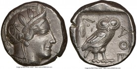 ATTICA. Athens. Ca. 440-404 BC. AR tetradrachm (24mm, 17.15 gm, 10h). NGC AU 5/5 - 4/5. Mid-mass coinage issue. Head of Athena right, wearing crested ...
