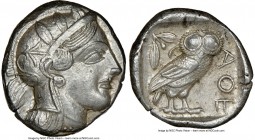ATTICA. Athens. Ca. 440-404 BC. AR tetradrachm (25mm, 17.18 gm, 1h). NGC AU 5/5 - 4/5. Mid-mass coinage issue. Head of Athena right, wearing crested A...