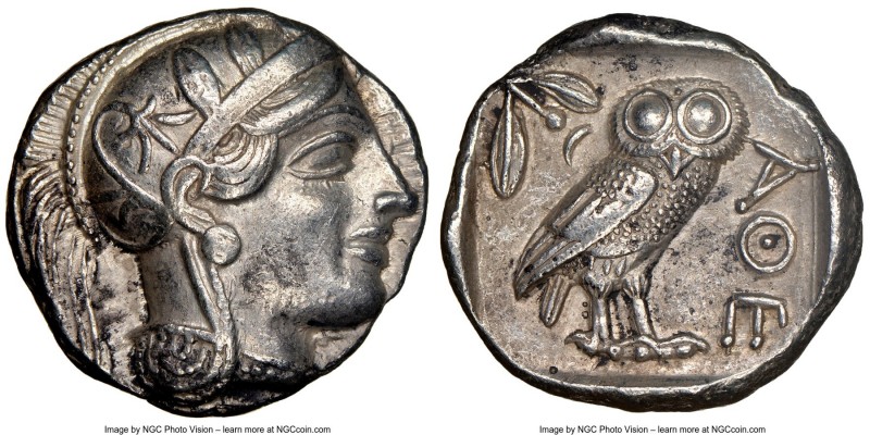 ATTICA. Athens. Ca. 440-404 BC. AR tetradrachm (24mm, 17.16 gm, 6h). NGC Choice ...