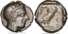 ATTICA. Athens. Ca. 440-404 BC. AR tetradrachm (24mm, 17.14 gm, 3h). NGC XF 5/5 - 3/5. Mid-mass coinage issue. Head of Athena right, wearing crested A...
