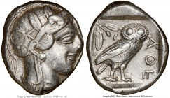 ATTICA. Athens. Ca. 440-404 BC. AR tetradrachm (25mm, 17.10 gm, 7h). NGC XF 4/5 - 3/5. Mid-mass coinage issue. Head of Athena right, wearing crested A...