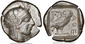 ATTICA. Athens. Ca. 440-404 BC. AR tetradrachm (26mm, 17.14 gm, 1h). NGC Choice VF 5/5 - 3/5. Mid-mass coinage issue. Head of Athena right, wearing cr...