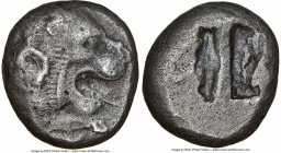 CARIA. Uncertain mint. Ca. 500 - 450 BC. AR stater (18mm). NGC VF, scratches. Persic standard, (Mylasa?). Forepart of lion left, mouth opened slightly...