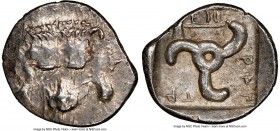 LYCIAN DYNASTS. Mithrapata (ca. 390-360 BC). AR sixth-stater (14mm, 1.34 gm, 11h). NGC MS 4/5 - 5/5. Uncertain mint. Lion scalp facing / MEΘ-PAΠ-AT-A,...