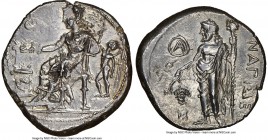 CILICIA. Nagidus. Ca. 400-333 BC. AR stater (24mm, 10.67 gm, 8h). NGC MS 3/5 - 4/5, die shift. Aphrodite, wearing turreted crown, seated left, phiale ...