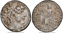 SELEUCID KINGDOM. Philip I Philadelphus (ca. 95/4-76/5 BC). Aulus Gabinius, as Proconsul (57-55 BC) AR tetradrachm (26mm, 12h). NGC Choice XF. Posthum...