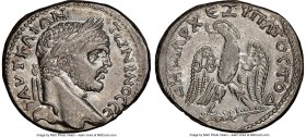 CYPRUS. Caracalla (AD 198-217). BI tetradrachm (28mm, 12h). NGC AU. Ca. AD 215-217. AYT KAI AN-TWNINOC CЄ, laureate head of Caracalla right / ΔHMAPX Є...