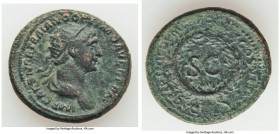 Trajan (AD 98-117). AE As (25mm, 9.18 gm, 6h). VF. Rome, AD 114-117. IMP CAES NER TRAIANO OPTIMO AVG GERM, radiate bust of Trajan to right, with sligh...