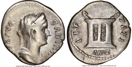 Diva Sabina (AD 128-136/7). AR denarius (18mm, 6h). NGC Choice Fine. Rome, AD 138. DIVA AVG-SABINA, veiled, corn-wreathed, and draped bust of Sabina r...