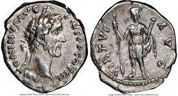 Antoninus Pius (AD 138-161). AR denarius (19mm, 7h). NGC Choice VF. Rome, AD 140-143. ANTONINVS AVG - PIVS P P COS III, laureate head of Antoninus Piu...