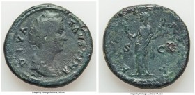 Diva Faustina Senior (AD 138-140/1). AE sestertius (33mm, 26.27 gm, 11h). VG. smoothing, tooling. DIVA FAV-STINA, draped bust of Diva Faustina right, ...