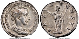 Gordian III (AD 238-244). AR antoninianus (21mm, 7h). NGC Choice XF. Rome, July AD 238-July AD 239. IMP CAES M ANT GORDIANVS AVG, radiate, draped, cui...