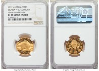 Republic gold 500 Schilling 1992 PR70 Ultra Cameo NGC, KM2989. Issued for the 150th Anniversary of the Vienna Philharmonic. AGW 0.2572 oz. 

HID0980...