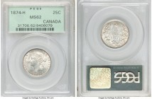 Victoria 25 Cents 1874-H MS62 PCGS, Heaton mint, KM5. Scratches below crown on reverse. 

HID09801242017

© 2020 Heritage Auctions | All Rights Re...