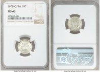 Republic 10 Centavos 1948 MS66 NGC, Philadelphia mint, KM-A12.

HID09801242017

© 2020 Heritage Auctions | All Rights Reserved