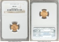 Republic gold Peso 1915 MS64 NGC, Philadelphia mint, KM16, Fr-7. Conservatively graded, glowing gem and virtually mark free. 

HID09801242017

© 2...