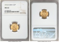 Republic gold 2 Pesos 1916 MS62 NGC, Philadelphia mint, KM17. Two year type. AGW 0.0967 oz. 

HID09801242017

© 2020 Heritage Auctions | All Right...