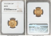 Republic gold 4 Pesos 1916 AU55 NGC, Philadelphia mint, KM18. AGW 0.1935 oz. 

HID09801242017

© 2020 Heritage Auctions | All Rights Reserved