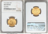 Republic gold 5 Pesos 1916 UNC Details (Cleaned) NGC, Philadelphia mint, KM19. AGW 0.2419 oz. 

HID09801242017

© 2020 Heritage Auctions | All Rig...
