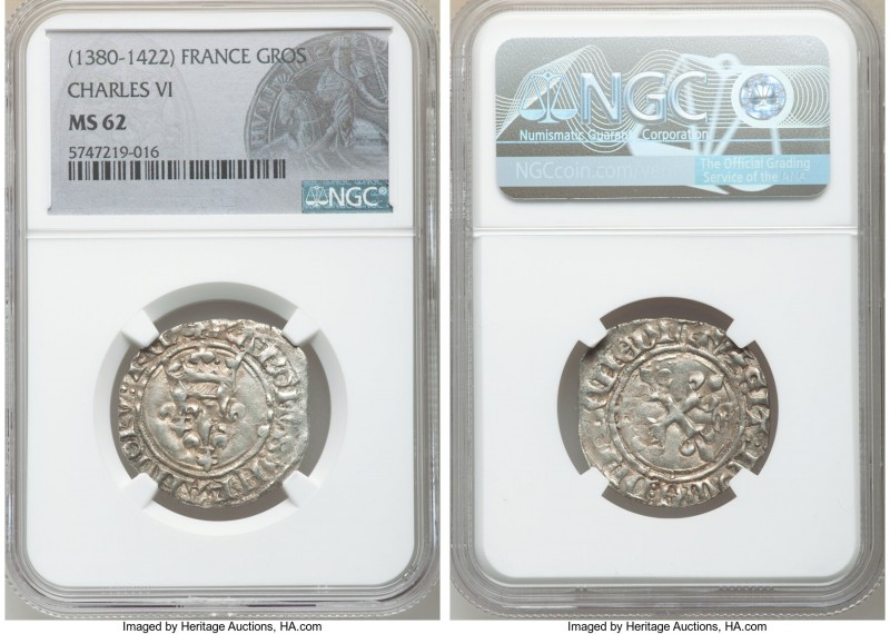 Charles VI Gros ND (1380-1422) MS62 NGC, 28mm. 

HID09801242017

© 2020 Heri...