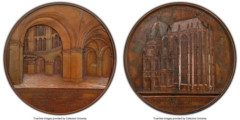 "Aachen Cathedral" bronzed copper Specimen Medal 1852 SP62 PCGS, Hoydonck-46. 59...