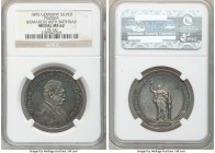 "Bismarck 80th Birthday" silver Medal 1895 MS62 NGC, Bennert-150. By Lauer. 33mm. OTTO F. V. BISMARCK HERZG V. LAUENBURG. Bust of Bismarck right / ZUR...