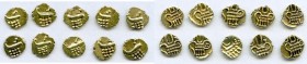 Cochin 10-Piece Lot of Uncertified gold Fanams ND (17th-18th Century) AU, Fr-1504. Average size 7mm. Average weight 0.38gm. Sold as is, no returns. 
...