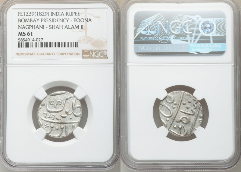 British India. Bombay Presidency 3-Piece Lot of Certified Rupees MS61 NGC, Poona...