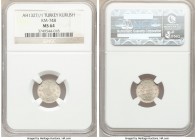 Ottoman Empire. Mehmed V Pair of Certified Assorted Issues NGC, 1) Kurush AH 1327 Year 1 (1909/1910) - MS64, Constantinople mint (in Turkey), KM748 2)...