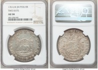 Charles III 8 Reales 1761 LM-JM AU58 NGC, Lima mint, KM-A64.1. Two Dots (one over each "L"). 

HID09801242017

© 2020 Heritage Auctions | All Righ...