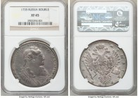 Anna Rouble 1735 XF45 NGC, Kadashevsky mint, KM197, Dav-1673. Lilac-gray and gold toned. 

HID09801242017

© 2020 Heritage Auctions | All Rights R...