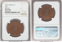 Transvaal. Republic bronze Pattern 2 Pence 1874 MS64 Brown NGC, Brussels mint, KMX-Pn3. Estimated Mintage: 50. Glossy chestnut brown. 

HID098012420...