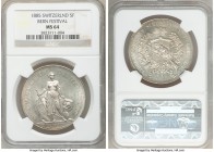 Confederation "Bern Shooting Festival" 5 Francs 1885 MS64 NGC, KM-XS17, Richter-193. Lightly toned and lustrous mint bloom. 

HID09801242017

© 20...