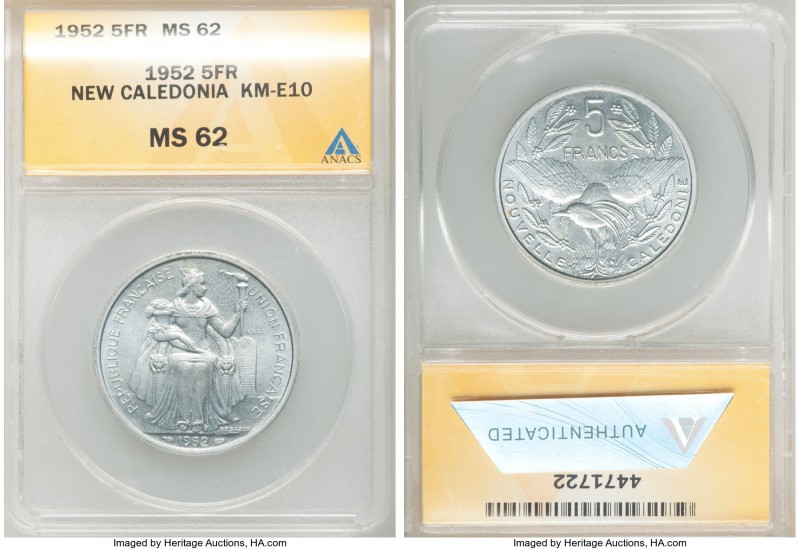 3-Piece Lot of Certified Assorted Issues ANACS, 1) New Caledonia: French Oversea...