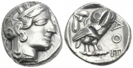 Greek
ATTICA, Athens. Circa 454-404 BC. AR Tetradrachm 17gr. 24.4mm
 Helmeted head of Athena right, with frontal eye / Owl standing right, head facing...