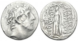 Greek 
Seleukid Empire, Antiochos IX Eusebes Philopator Kyzikenos AR Tetradrachm. 15.6gr. 29.1mm
Uncertain mint, northern Phoenicia(?), circa 111/0 BC...
