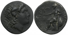 Greek
Kings of Thrace, Lysimachos AR Tetradrachm. Uncertain mint (Pella?), circa 305-281 BC. 16.6gr 29.8mm
Diademed head of the deified Alexander to r...