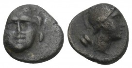 GREEK COINS
Greek Coins PISIDIA. Selge. Obol (Circa 350-300 BC). 0.8gr. 9.3mm
Obv: Facing gorgoneion. Rev: Helmeted head of Athena right; astragalos...