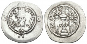 Greek 
Sasanian Kings of Persia. Khusrau II (590-628). AR Drachm 4.1gr 30.3mm