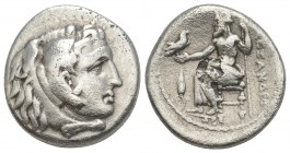 Greek
MACEDONIAN KINGDOM. Alexander III the Great (336-323 BC). AR drachm 4gr. 17mm
Early posthumous issue, Abydus(?), ca. 323-317 BC. Head of Heracle...