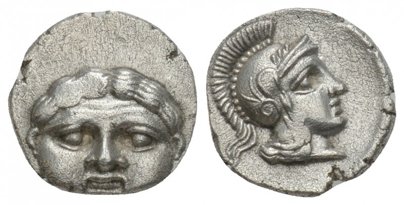Greek 
Pisidia, Selge AR Obol. Circa 350-300 BC. 1gr 11.1mm
Facing gorgoneion / ...