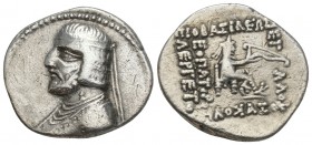 Greek 
Kings of Parthia, Mithradates II (?)(121-91 BC). AR Drachm 3.9gr 21.2mm
Rhagai, c. 109-96/5 BC. Diademed bust l. R/ Archer (Arsakes I) seated r...