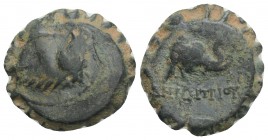 Greek
SELEUKID KINGS OF SYRIA. 
Demetrios I Soter, 162-150 BC. AE, Antiochia on the Orontes. 3.5gr. 16.5mm